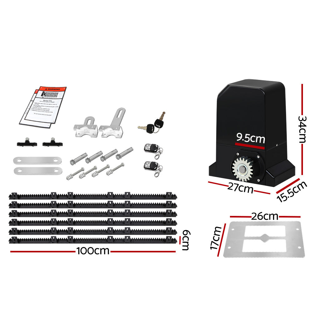 Fence & Gate Accessories: LockMaster Automatic Sliding Gate Opener Kit 6M 1000KG