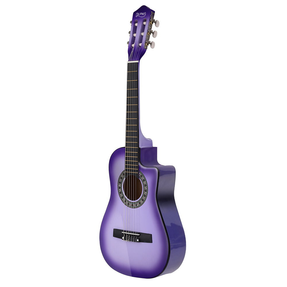 Guitars: Alpha 34 Inch Classical Guitar Wooden Body Nylon String Beginner Kids Gift Purple