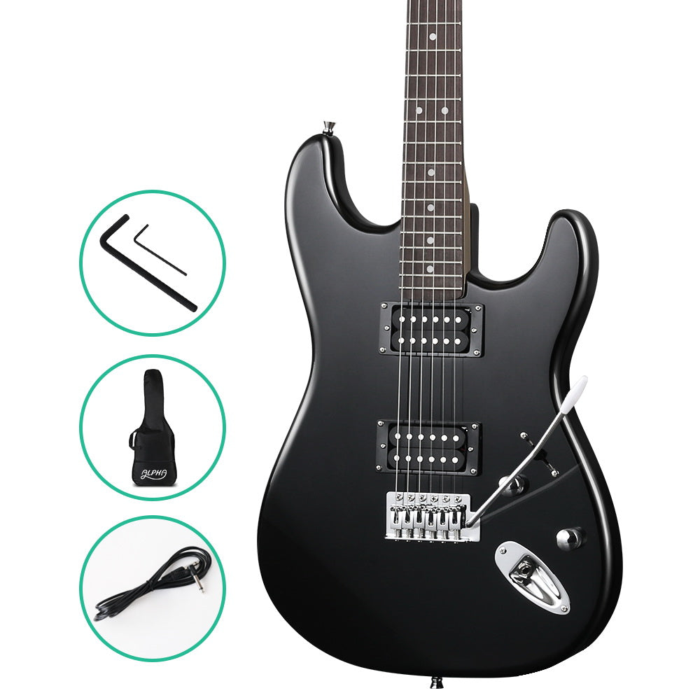 Guitars: Alpha 41 Inch Electirc Guitar Humbucker Pickup Switch Full Size Black