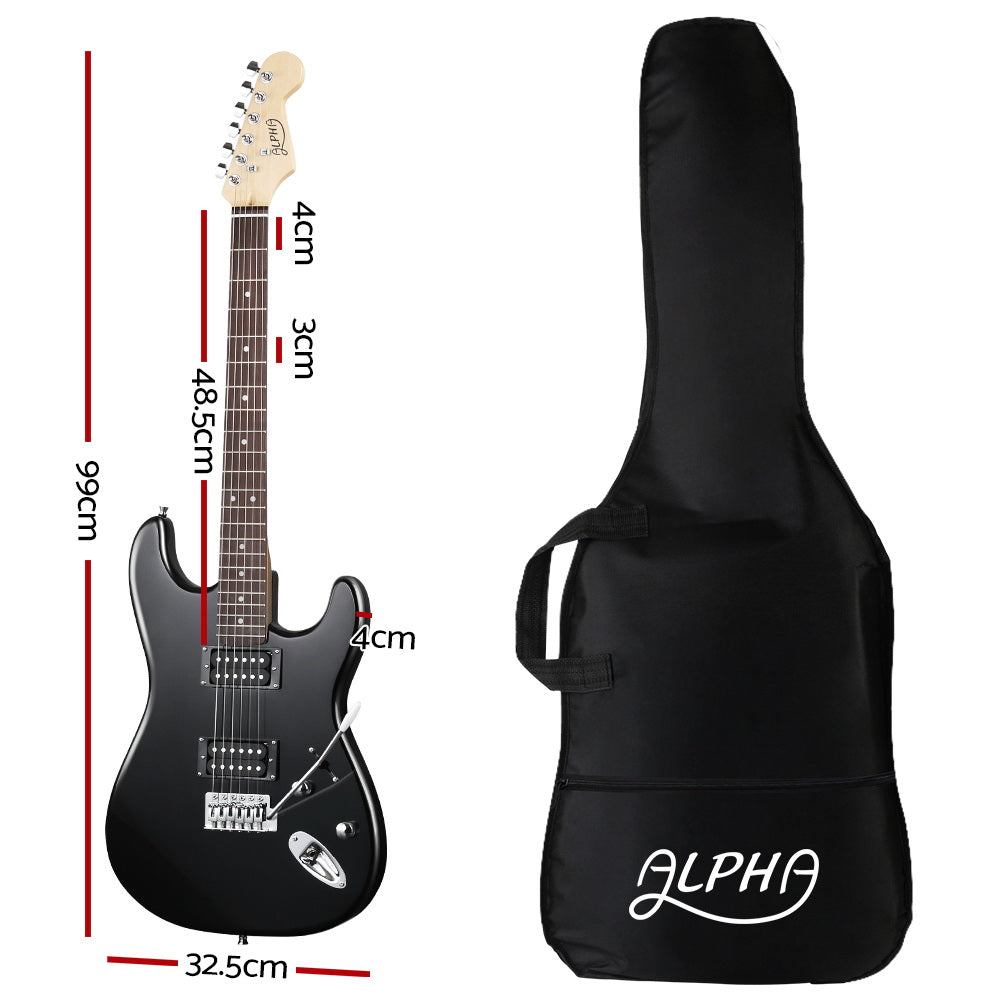 Guitars: Alpha 41 Inch Electirc Guitar Humbucker Pickup Switch Full Size Black