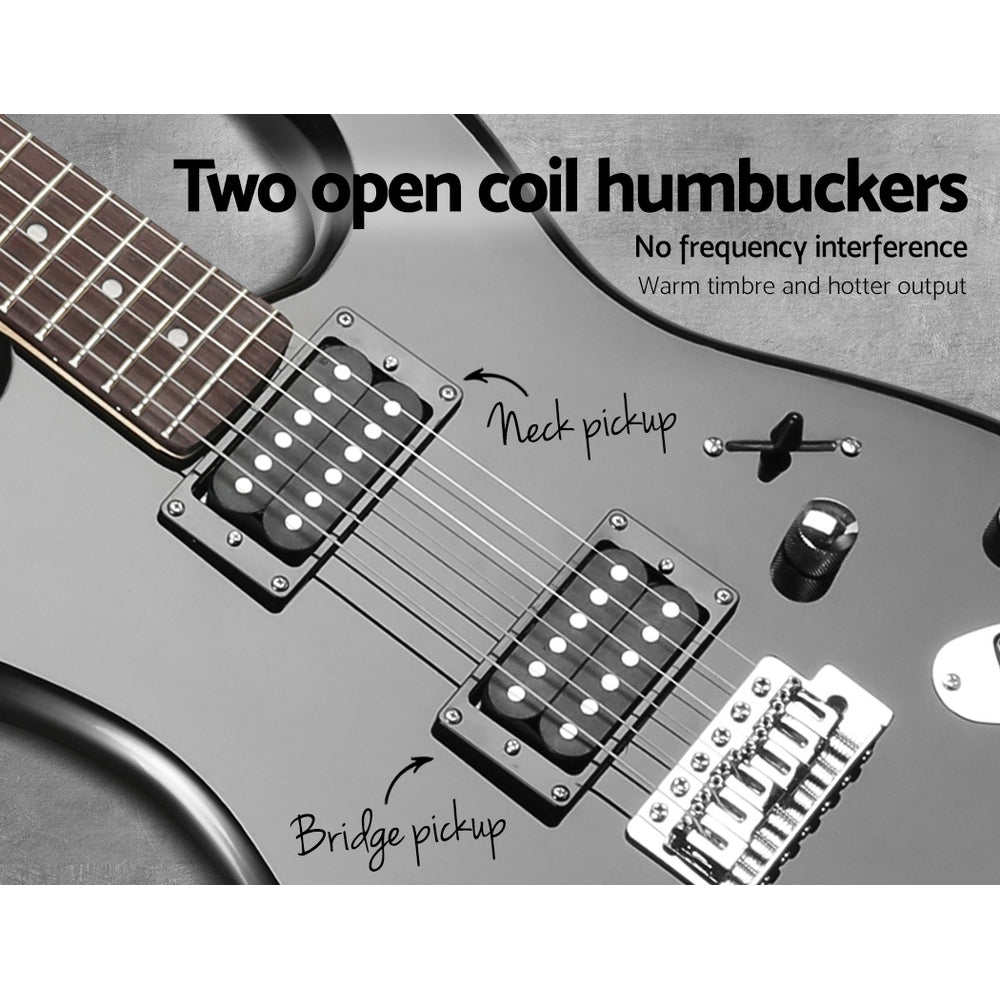 Guitars: Alpha 41 Inch Electirc Guitar Humbucker Pickup Switch Full Size Black