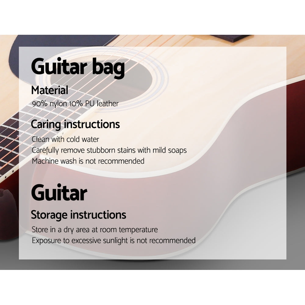 Guitars: Alpha 41 Inch Acoustic Guitar Wooden Body Steel String Dreadnought Wood