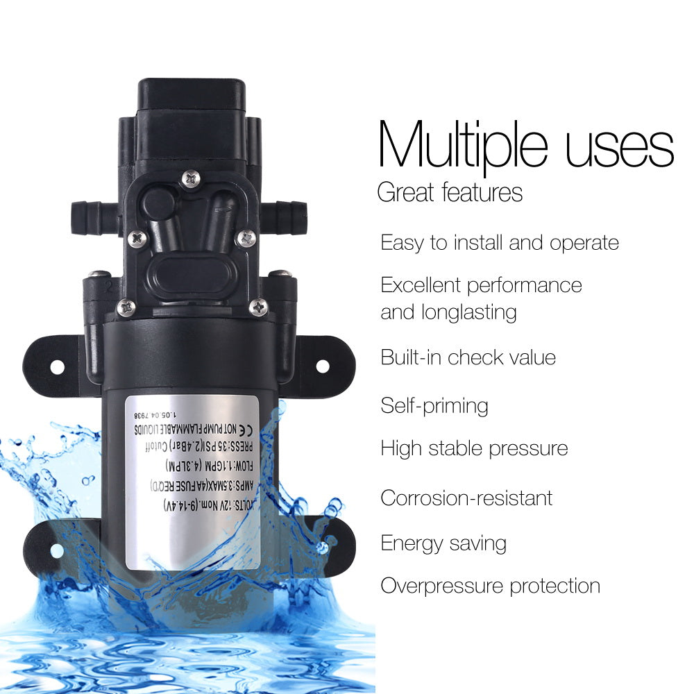 Fountain & Ponds Accessories: Water Pump 12V Pressure Shower 4.3L/Min