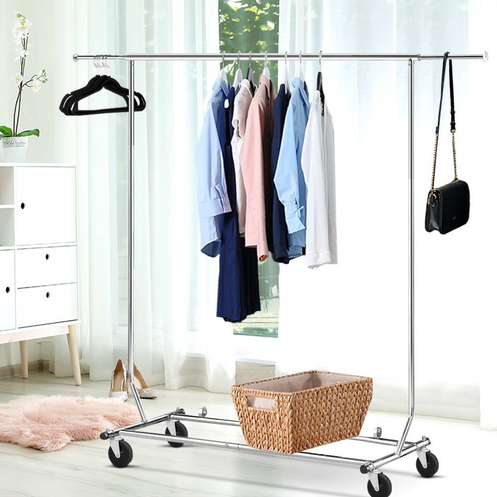Clothing & Wardrobe Storage: Artiss Clothes Rack Airer Rail Coat Stand Adjustable Hanger