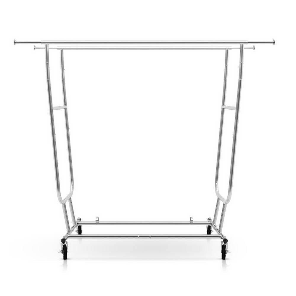 Clothing & Wardrobe Storage: Artiss Clothes Rack Airer Double Rail Coat Stand Adjustable Hanger