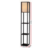 Floor Lamps: Artiss Floor Lamp 3 Tier Shelf Shelf Storage LED Light Stand Home Room Vintage Black