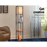Floor Lamps: Artiss Floor Lamp 3 Tier Shelf Shelf Storage LED Light Stand Home Room Vintage Black