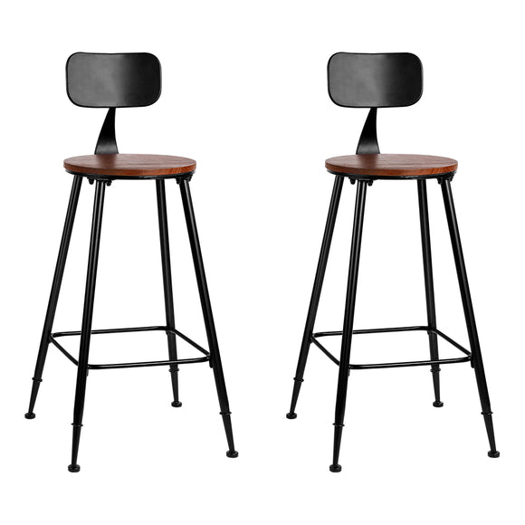 Artiss 2x Bar Stools Vintage Metal Chairs