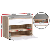 Artiss Shoe Rack Cabinet Bench 8 Pairs White Niva