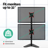 Artiss Monitor Arm Stand Dual Mount HD LED TV Bracket Holder Freestanding