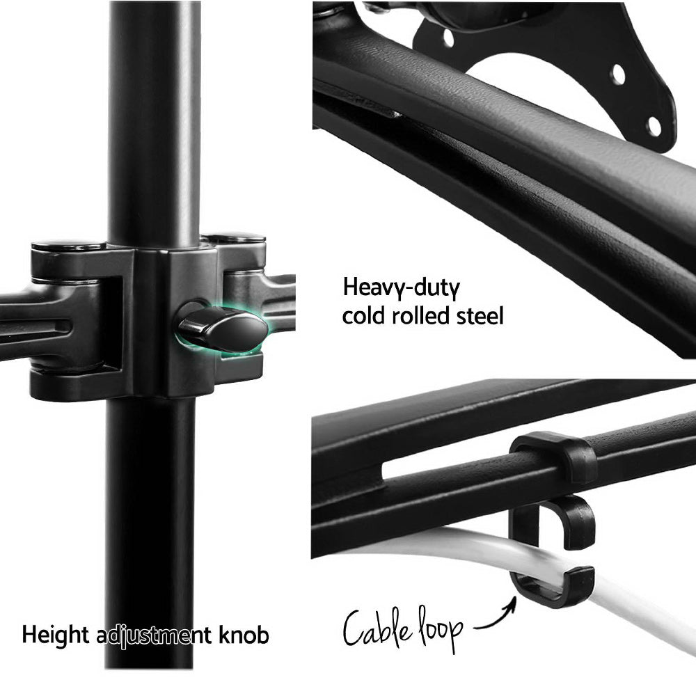 Computer Monitors & Accessories: Artiss Monitor Arm Dual Desk Mount Screen Holder Bracket