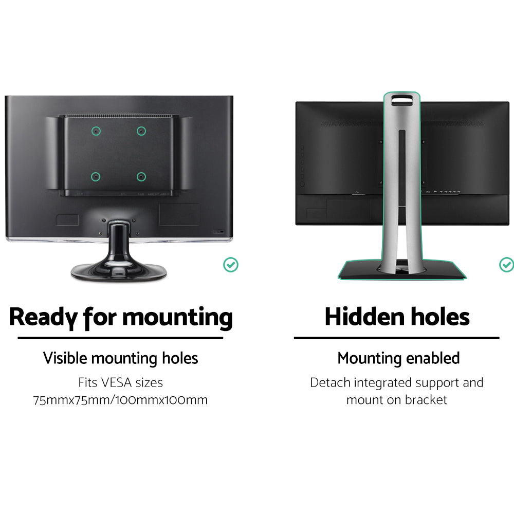 Computer Monitors & Accessories: Artiss Monitor Arm Gas Spring Dual Desk Mount Screen Holder