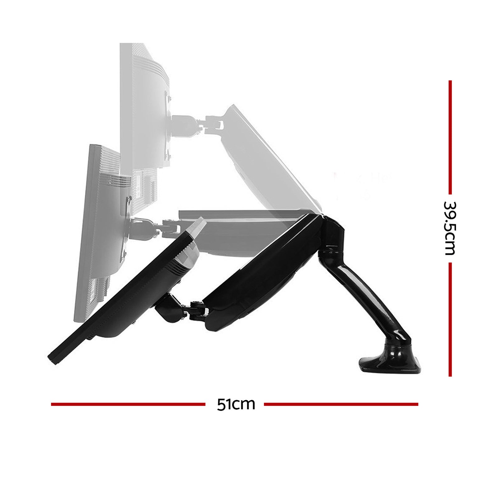 Computer Monitors & Accessories: Artiss Monitor Arm Gas Spring Desk Mount Screen Holder