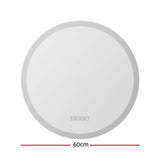 Embellir Bluetooth LED Wall Mirror With Light 60CM Bathroom Decor Round Mirrors