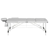 Zenses Massage Table 65cm Portable 3 Fold Aluminium Beauty Bed White