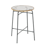 Gardeon Outdoor Bar Table Wicker Dining Bistro Patio Balcony Glass Table Steel