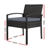 Outdoor Chairs: Gardeon 2PC Outdoor Dining Chairs Patio Furniture Rattan Lounge Chair Cushion Felix