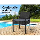 Outdoor Chairs: Gardeon 2PC Outdoor Dining Chairs Patio Furniture Rattan Lounge Chair Cushion Felix
