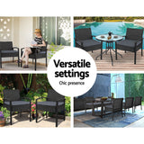 Outdoor Chairs: Gardeon 2PC Outdoor Dining Chairs Patio Furniture Rattan Lounge Chair Cushion Felix