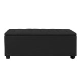 Artiss Storage Ottoman Blanket Box 97cm Linen Black