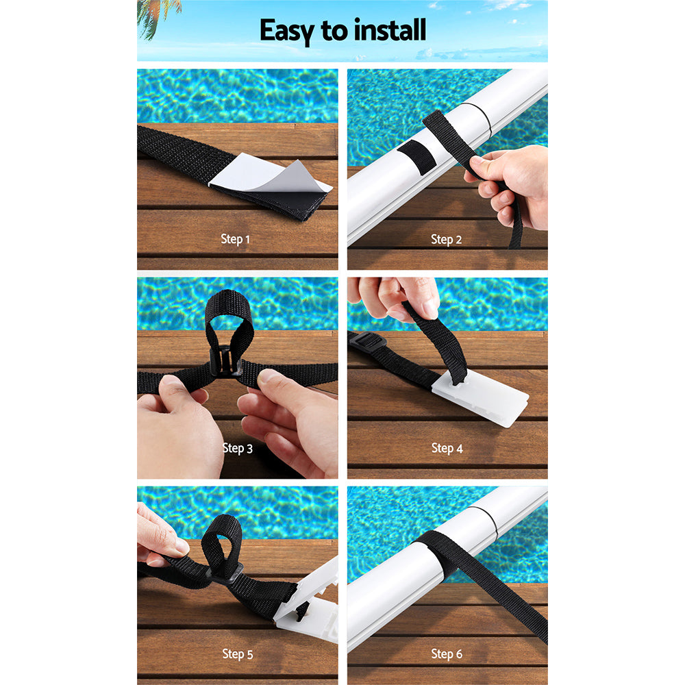 Pool Covers & Accessories: Aquabuddy Pool Cover Roller Attachment Swimming Pool Reel Straps Kit 8PCS