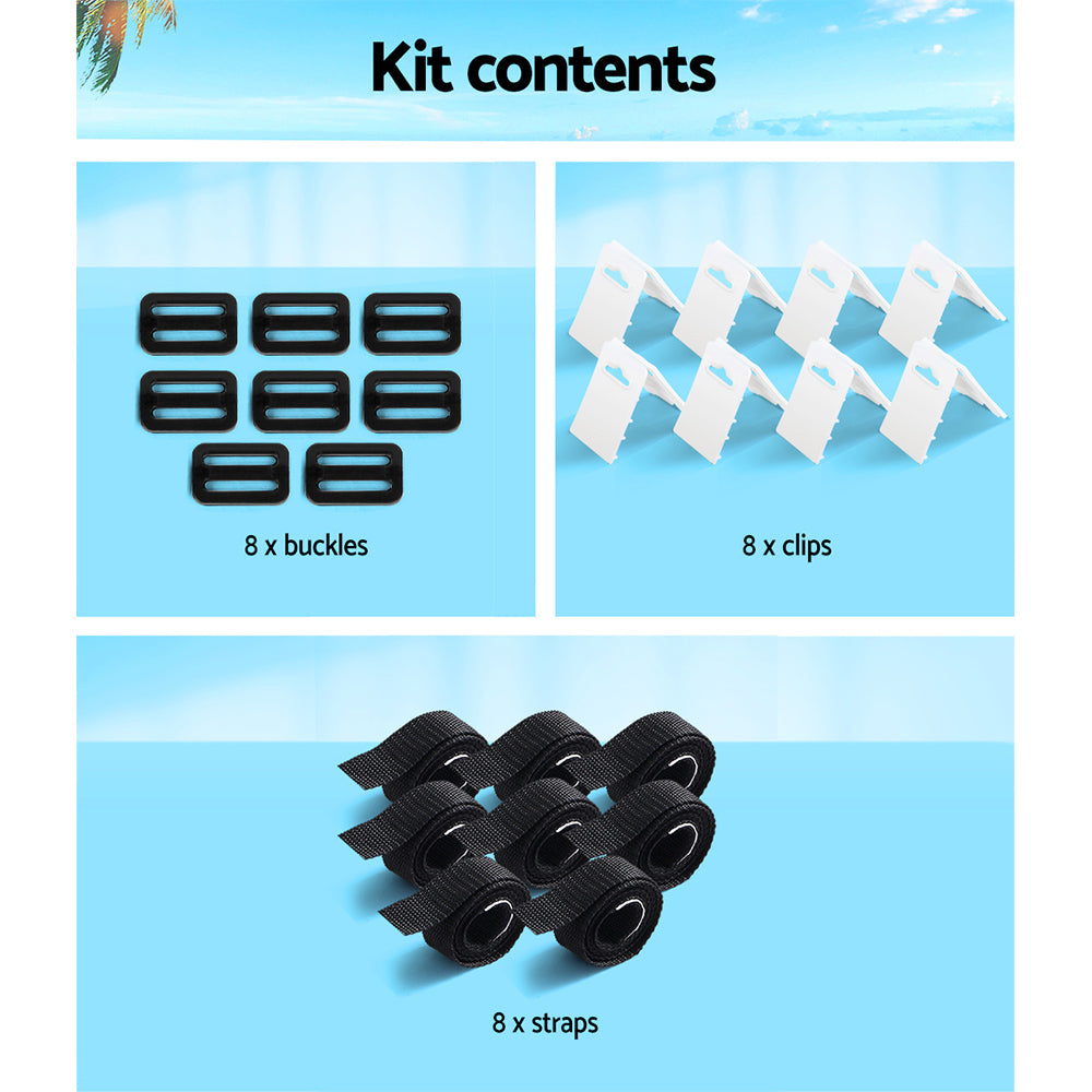 Pool Covers & Accessories: Aquabuddy Pool Cover Roller Attachment Swimming Pool Reel Straps Kit 8PCS