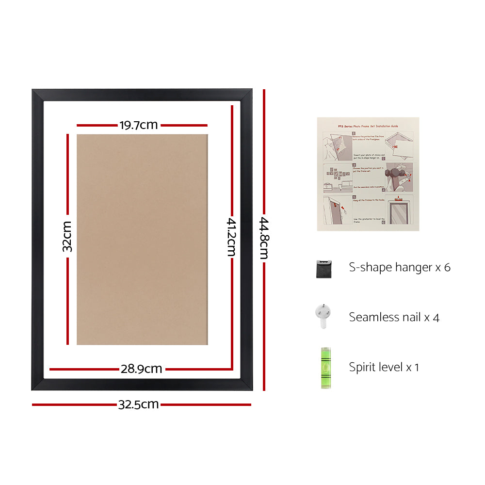 Picture Frames: 3 PCS Photo Frame Wall Set A3 Picture Home Decor Art Gift Present Black