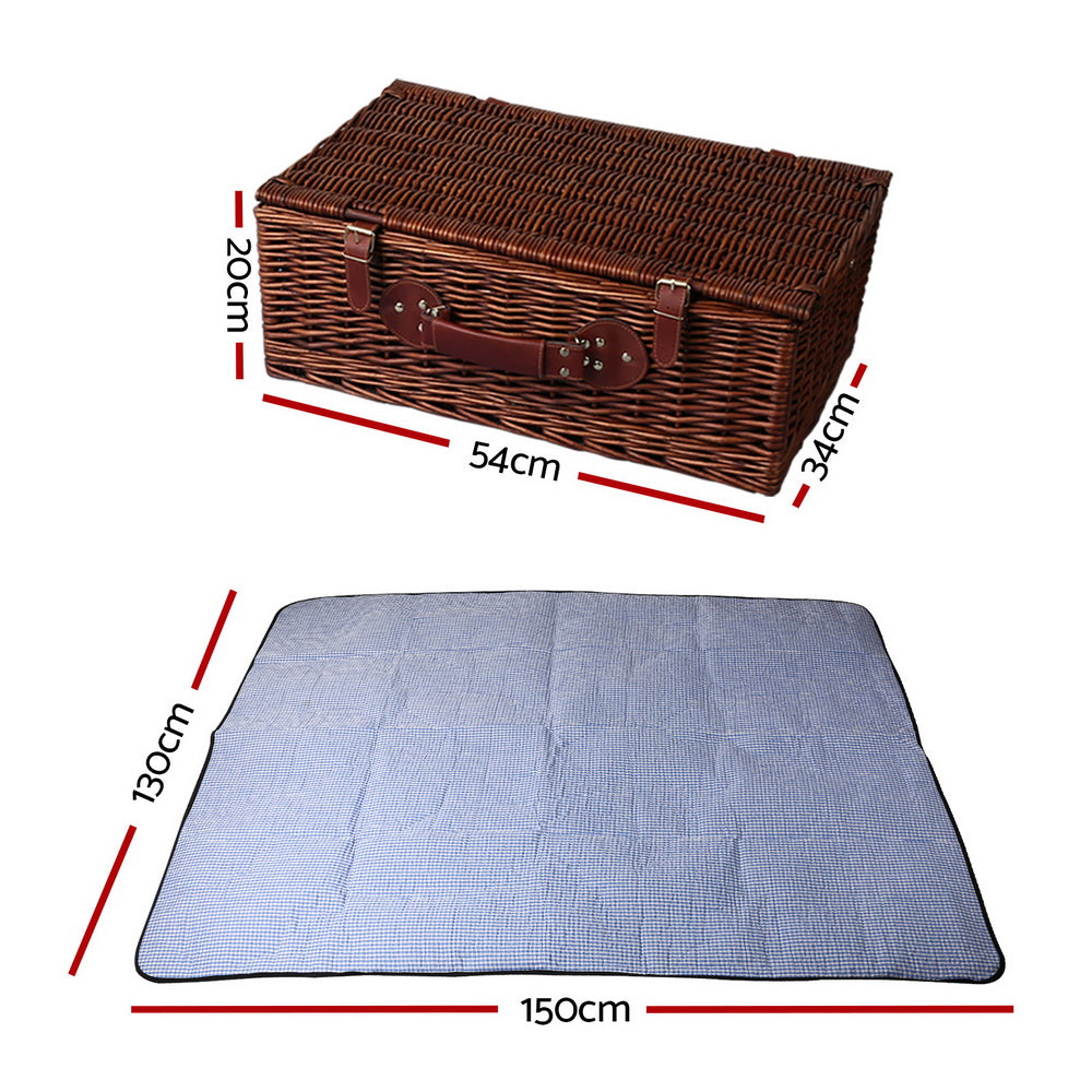 Picnic Baskets: Alfresco 4 Person Picnic Basket Set Insulated Blanket Storage Bag