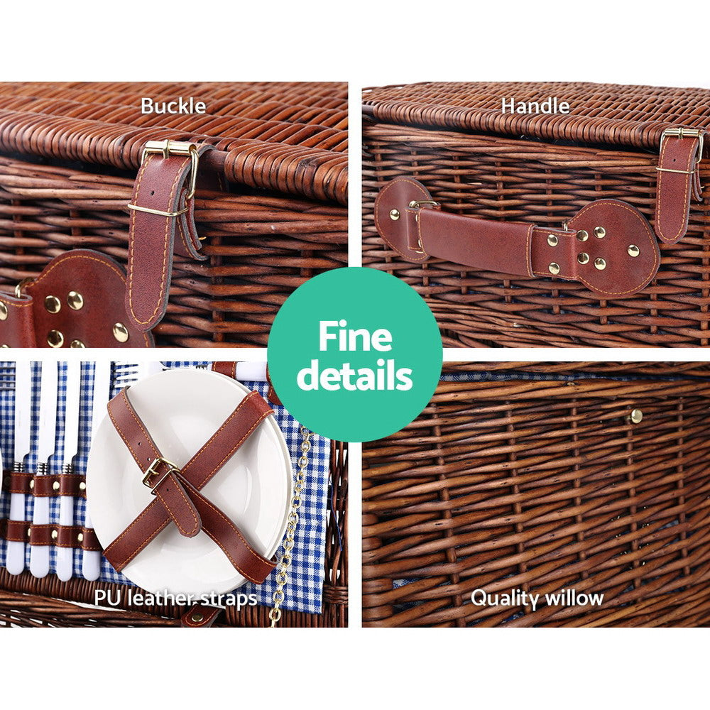 Picnic Baskets: Alfresco 4 Person Picnic Basket Set Insulated Blanket Storage Bag