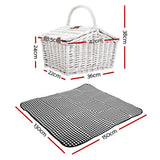 Picnic Baskets: Alfresco 2 Person Picnic Basket Set Willow Vintage Baskets Insulated Blanket Bag