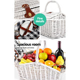 Picnic Baskets: Alfresco 2 Person Picnic Basket Set Willow Vintage Baskets Insulated Blanket Bag