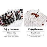 Picnic Baskets: Alfresco 2 Person Picnic Basket Set Willow Vintage Baskets Insulated Blanket Bag