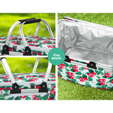 Alfresco Picnic Bag Basket Hamper Camping Hiking Insulated Lunch Cooler Folding