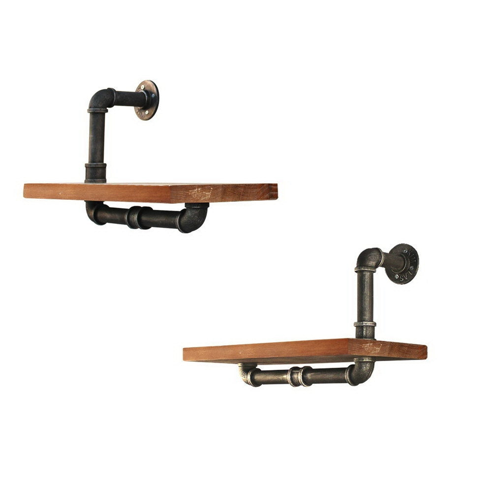 Kitchen & Bathroom DIY: Artiss Floating DIY Pipe Shelf Set of 2 - IVOR