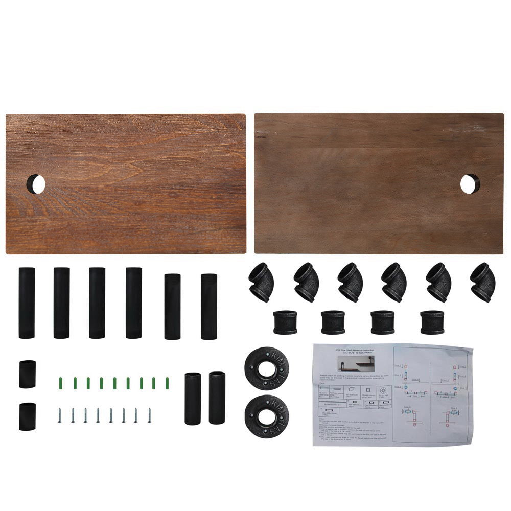 Kitchen & Bathroom DIY: Artiss Floating DIY Pipe Shelf Set of 2 - IVOR