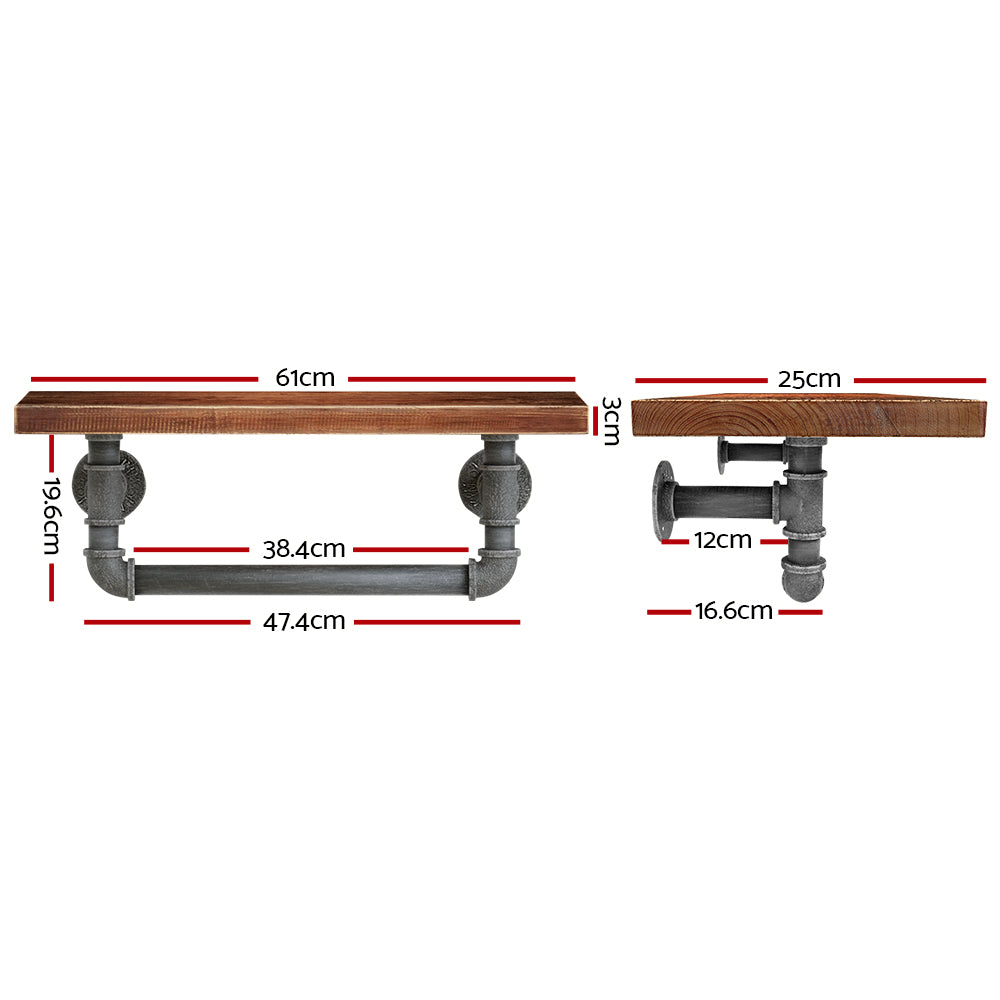 Kitchen & Bathroom DIY: Artiss Floating DIY Pipe Shelf - IVES