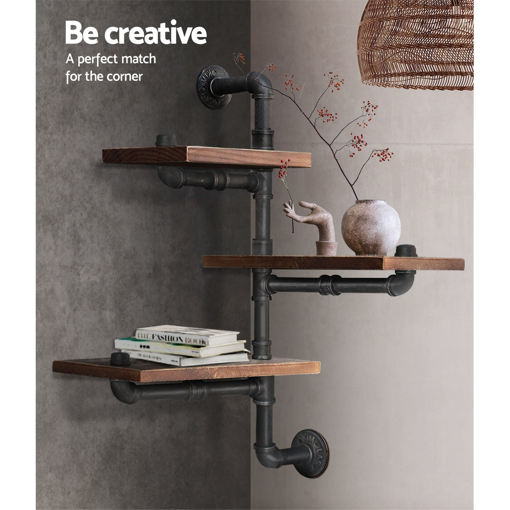 Kitchen & Bathroom DIY: Artiss Floating DIY Pipe Shelf 3 Tiers - IVAN