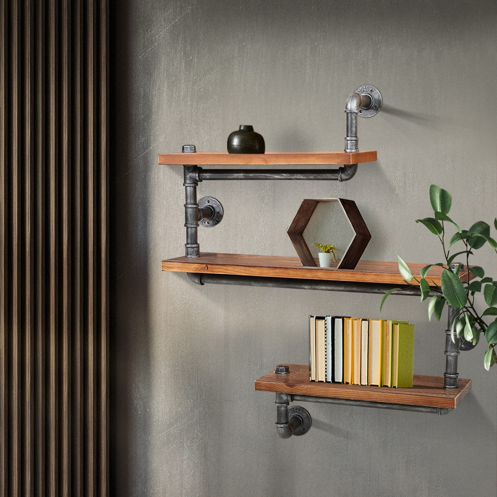 Kitchen & Bathroom DIY: Artiss Floating DIY Pipe Shelf 3 Tiers - IONA