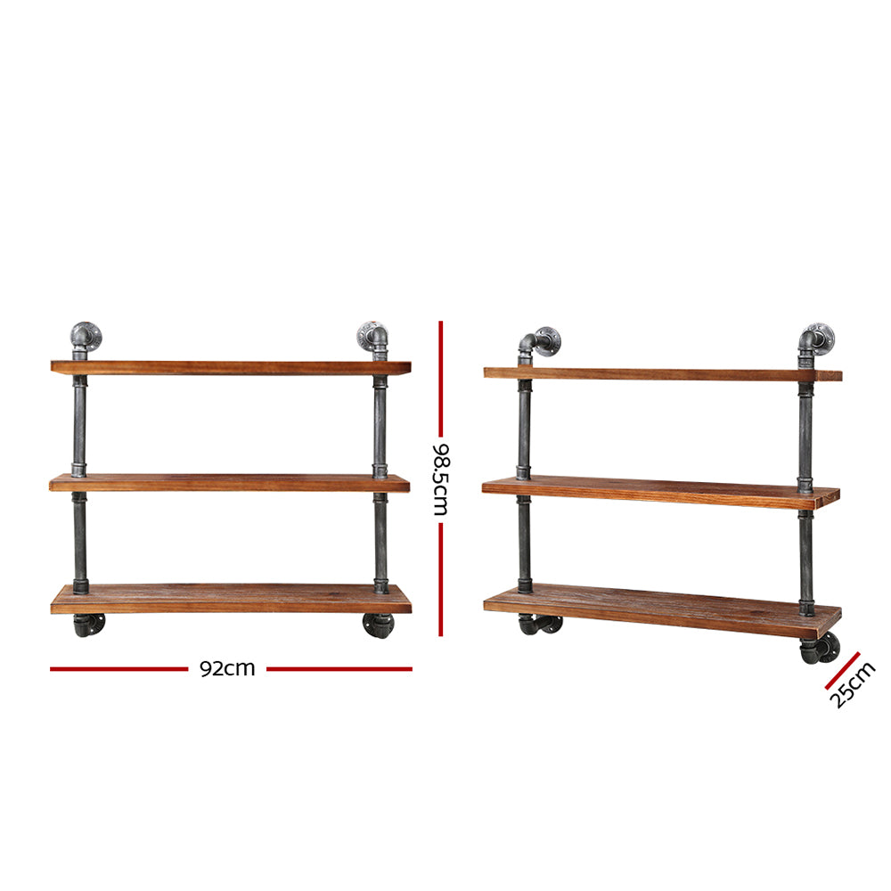 Kitchen & Bathroom DIY: Artiss Floating DIY Pipe Shelf 3 Tiers - ISSA