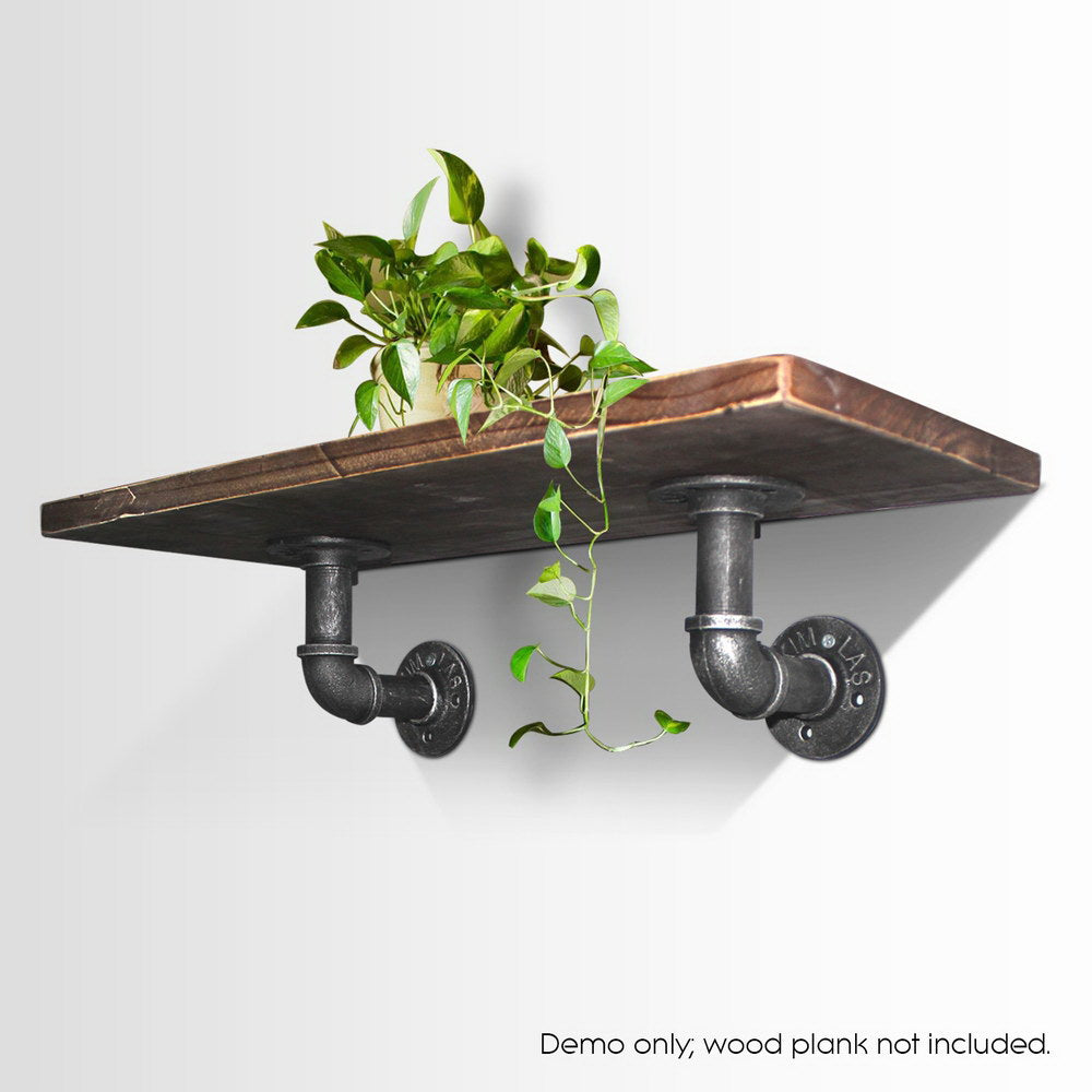 Kitchen & Bathroom DIY: Artiss 8x Floating Pipe Shelf DIY Metal Wall Brackets