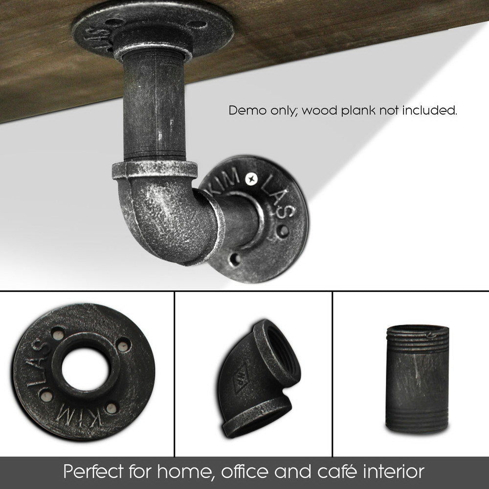 Kitchen & Bathroom DIY: Artiss 8x Floating Pipe Shelf DIY Metal Wall Brackets
