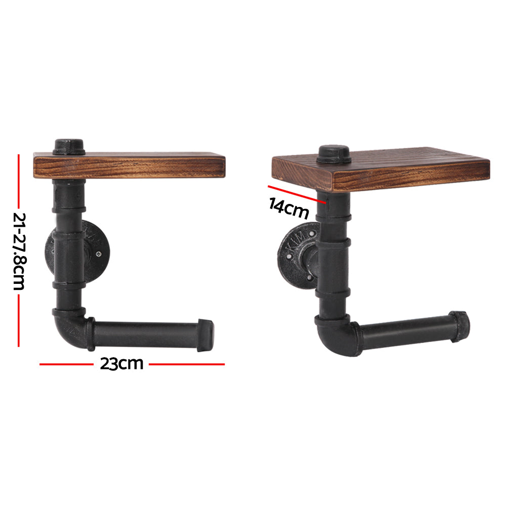 Toilet Paper Holders: Artiss Floating DIY Pipe Shelf Toilet Paper Holder