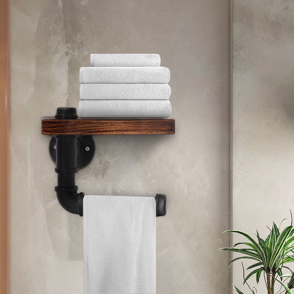 Toilet Paper Holders: Artiss Floating DIY Pipe Shelf Toilet Paper Holder
