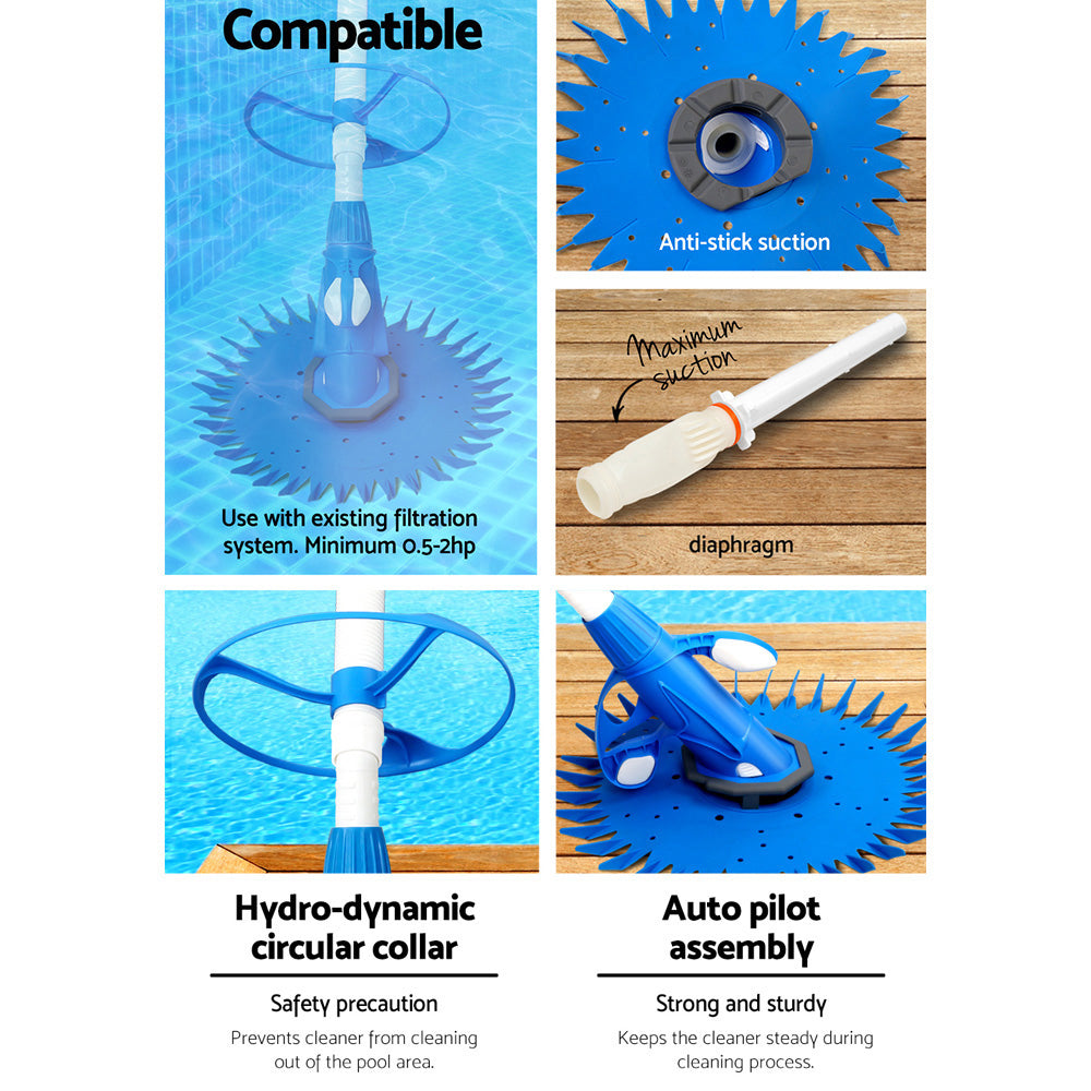 Pool Sweeps & Vacuums: Aqua Buddy Pool Cleaner Automatic Vacuum Swimming Floor Climb Wall Pool 10M Hose