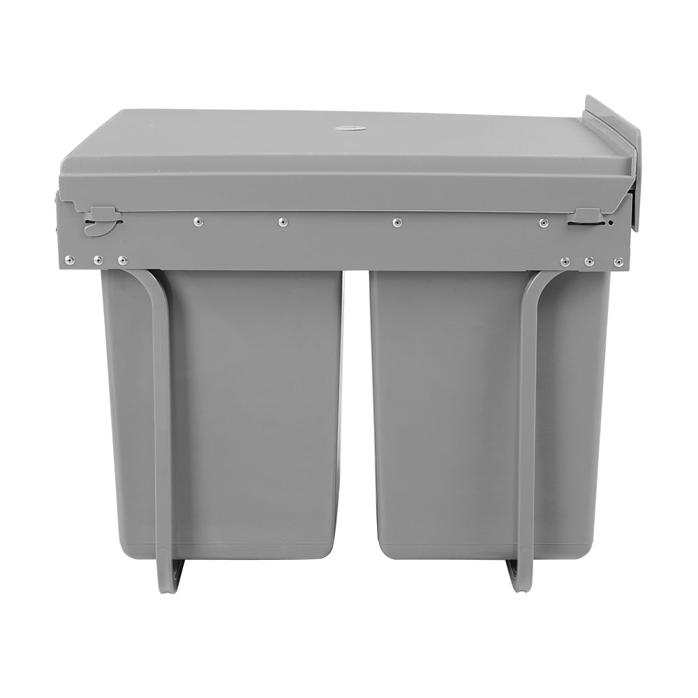 Pull Out Bins: Cefito Pull Out Bin Kitchen Double Basket 2X20L Grey