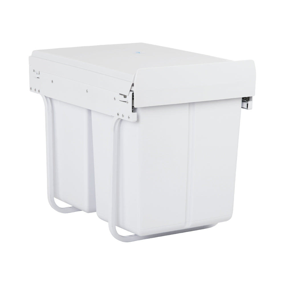Pull Out Bins: Cefito Pull Out Bin Kitchen Double Basket 2X20L White