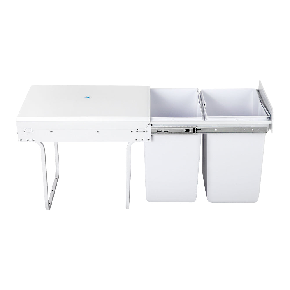 Pull Out Bins: Cefito Pull Out Bin Kitchen Double Basket 2X20L White