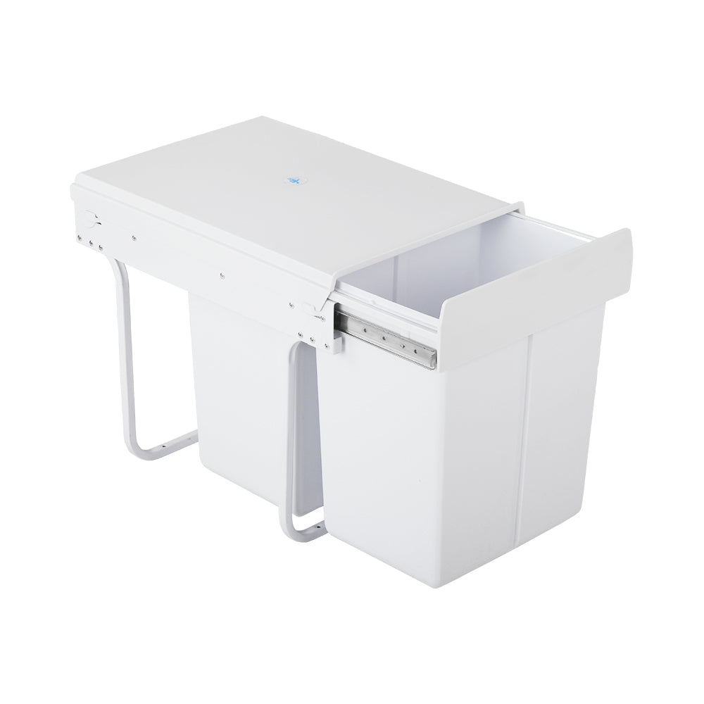 Pull Out Bins: Cefito Pull Out Bin Kitchen Double Basket 2X20L White