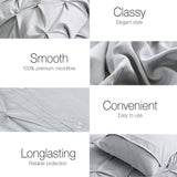 Giselle Bedding Quilt Cover Set Diamond Pinch Grey Queen