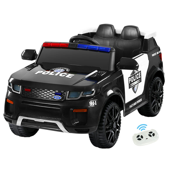 Rigo Kids Electric Ride On Patrol Police Car Range Rover-inspired Remote Black